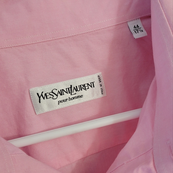 YSL Pink Oxford Cotton Point Collar Dress Longsleeve Shirt - Picture 4 of 11